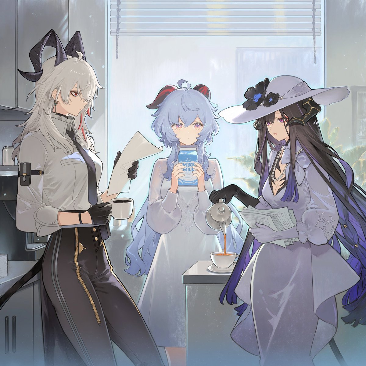 kyoshi9977's tweet photo. I saw a comment asking for the three of them together yesterday,  so... here they are. Hope you like it! 😉✨

#WutheringWaves #GenshinInpact #HonkaiStarRail https://t.co/ohr5Dw7rMC
