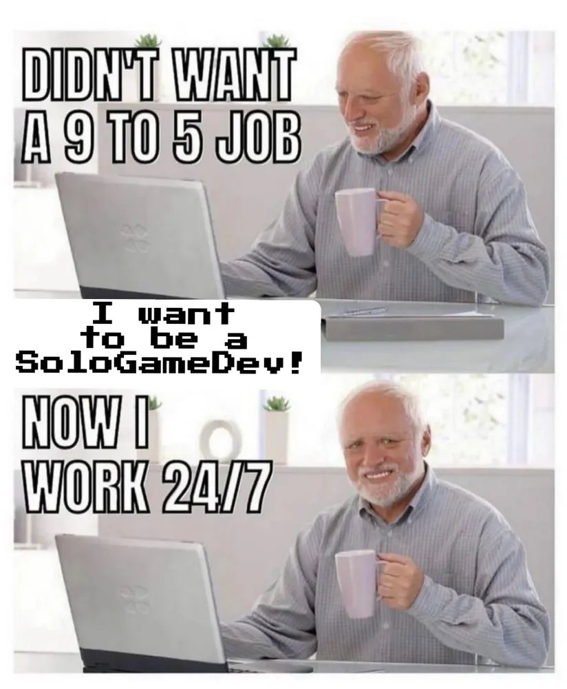 fronkongames's tweet photo. Solo game developer life 🥲

#gamedev #gamedevelopment #indiedev https://t.co/6ZbxORx2W7