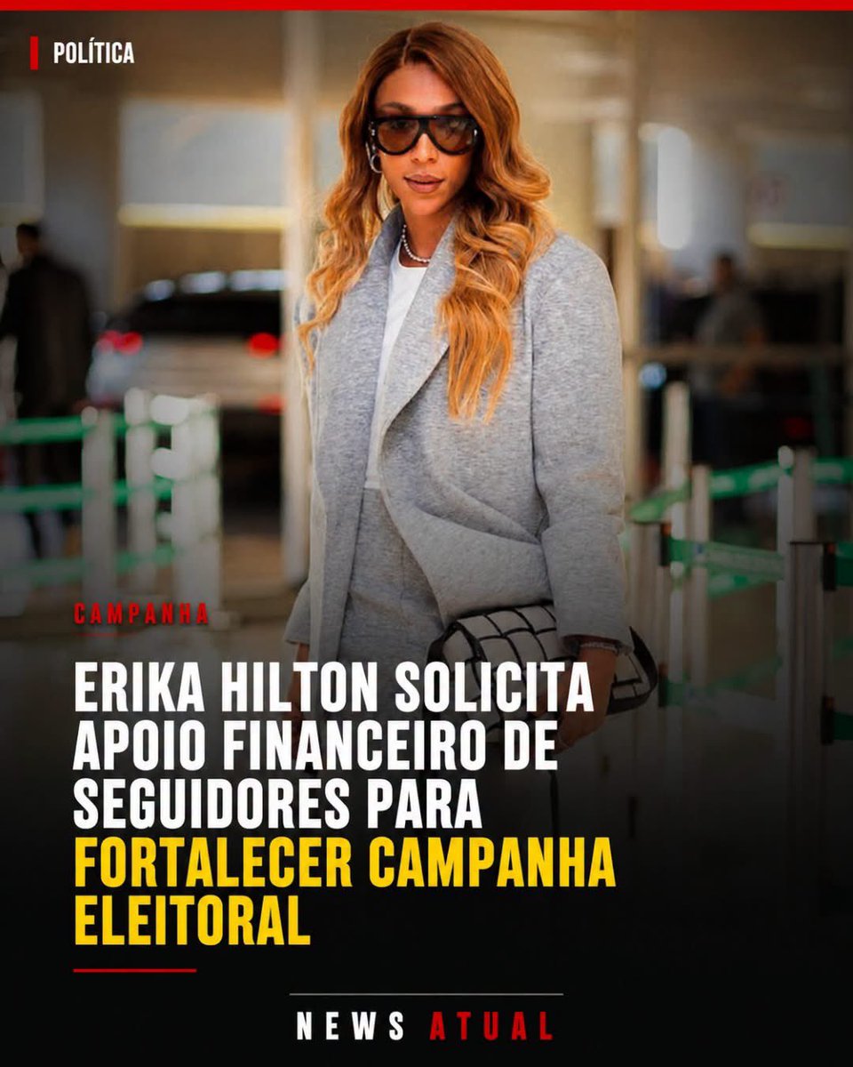 SueliRizzi3's tweet photo. A deputada federal Erika Hilton (PSOL-SP) publicou um vídeo nesta quarta-feira (5) pedindo doações para financiar sua campanha eleitoral.

A parlamentar afirmou que sua equipe enfrenta dificuldades para arrecadar recursos e declarou que seus adversários contam com estruturas financeiras maiores. Por isso, incentivou os apoiadores a contribuírem com qualquer valor por meio de uma plataforma de financiamento coletivo.

Segundo Erika, o dinheiro será utilizado para ampliar a campanha em diferentes cidades e regiões do país, além de fortalecer sua atuação política contra a extrema direita.

QUEM VAI AJUDAR ? 😂😂