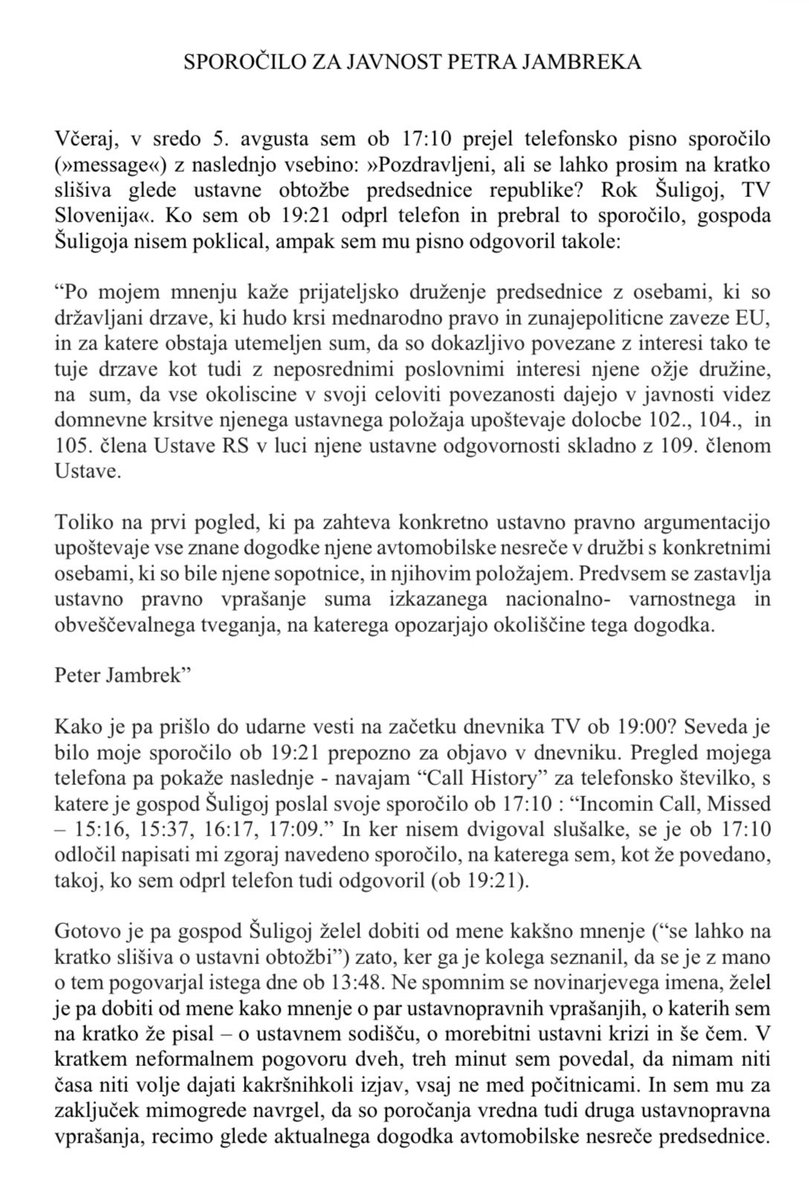 BojanPozar's tweet photo. Očitno propadel poskus oziroma spin, da bi - prek izmišljene poteze Petra Jambreka - afero @nmusar speljali na politično zgodbo, kako “skrajna desnica” napada in ruši “levo-liberalno predsednico” republike Pirc Musarjevo. Ob tem je dodatno srhljivo, da za takšne spine uporabljajo javno @RTV_Slovenija.
