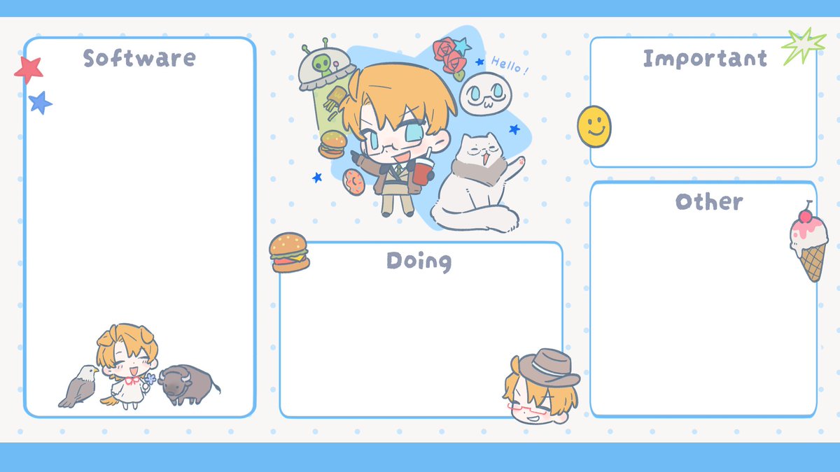 AzakChuan's tweet photo. #hetalia
画了电脑壁纸 https://t.co/u5vRXnCD9E