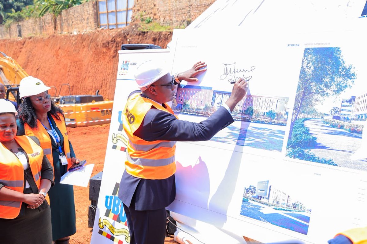StatisticsUg's tweet photo. Today marks a defining moment in our journey as we break ground for the construction of the new Statistics House in Entebbe.

The facility will provide the infrastructure needed to expand our capacity in data production, processing, innovation, and dissemination as we continue delivering quality official statistics for national development.

#UBOS #StatisticsHouse