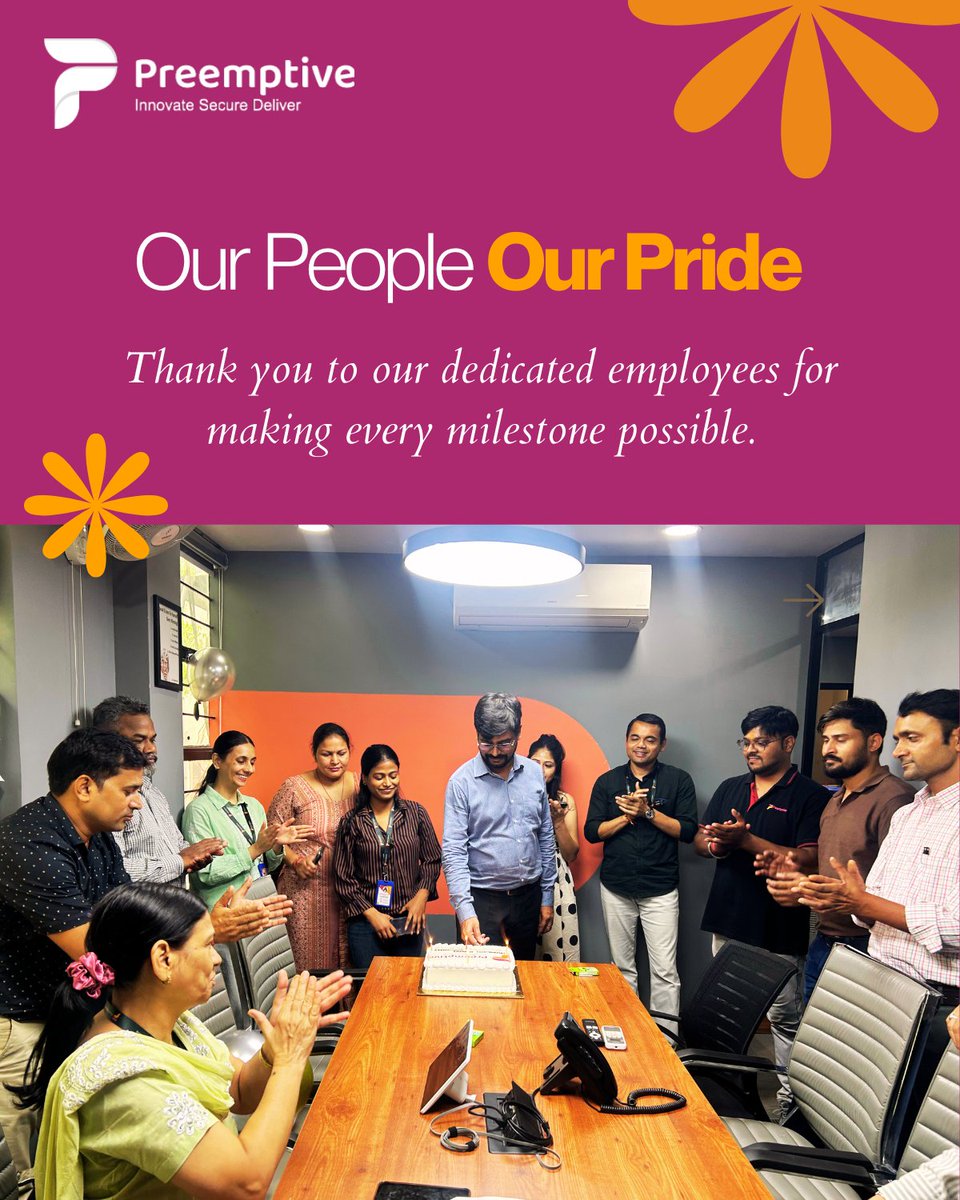Preemptive16's tweet photo. π Celebrating 13 Years of Innovation, Trust & Growth! π
We proudly celebrated a remarkable milestone β 13 years of Preemptive Technofield Pvt. Ltd.
#Preemptive #PreemptiveTechnofield #13YearsOfExcellence #AnniversaryCelebration #13YearsStrong https://t.co/Y1Y7SlpRq4