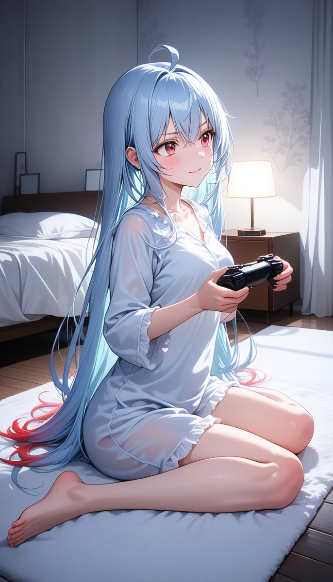 pachitakajin's tweet photo. 今日のお仕事終わり🎵

本日のAIイラストは【ドキッとシチュエーション】【お泊まりデート×ゲーム】💙

#AIイラスト #DayAI #AIイラスト好きさんとつながりたい https://t.co/bKkxDh1jdl