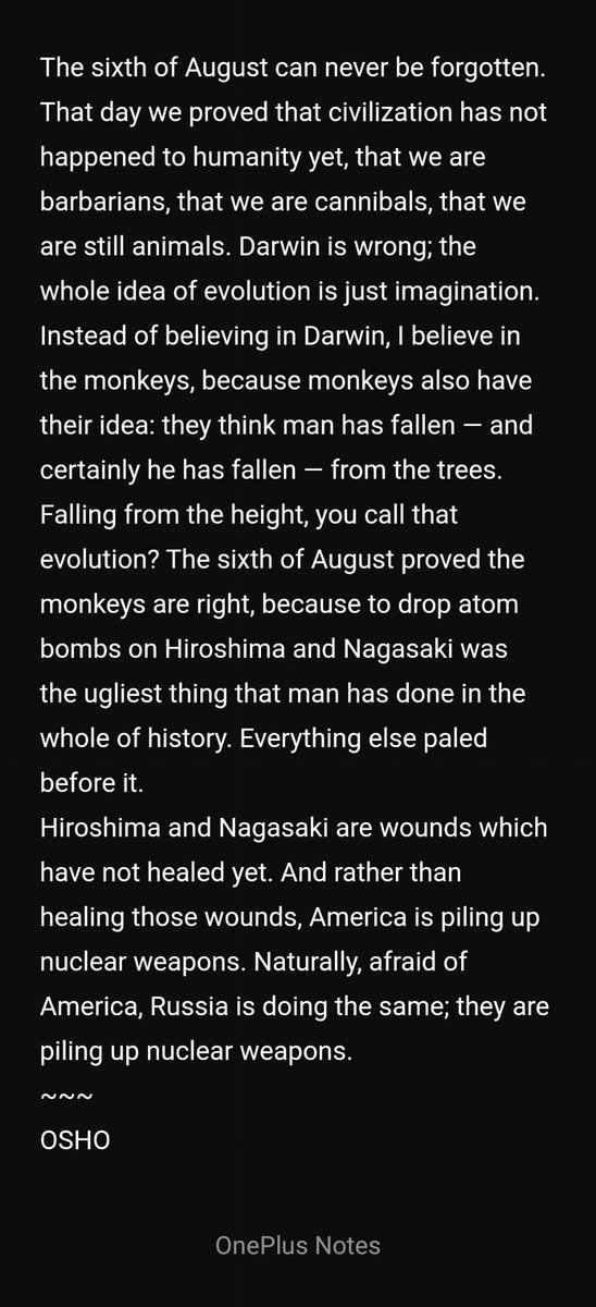 KRBharathSimha's tweet photo. #osho #Hiroşima #japan August 6 https://t.co/dPMH3DuGZk