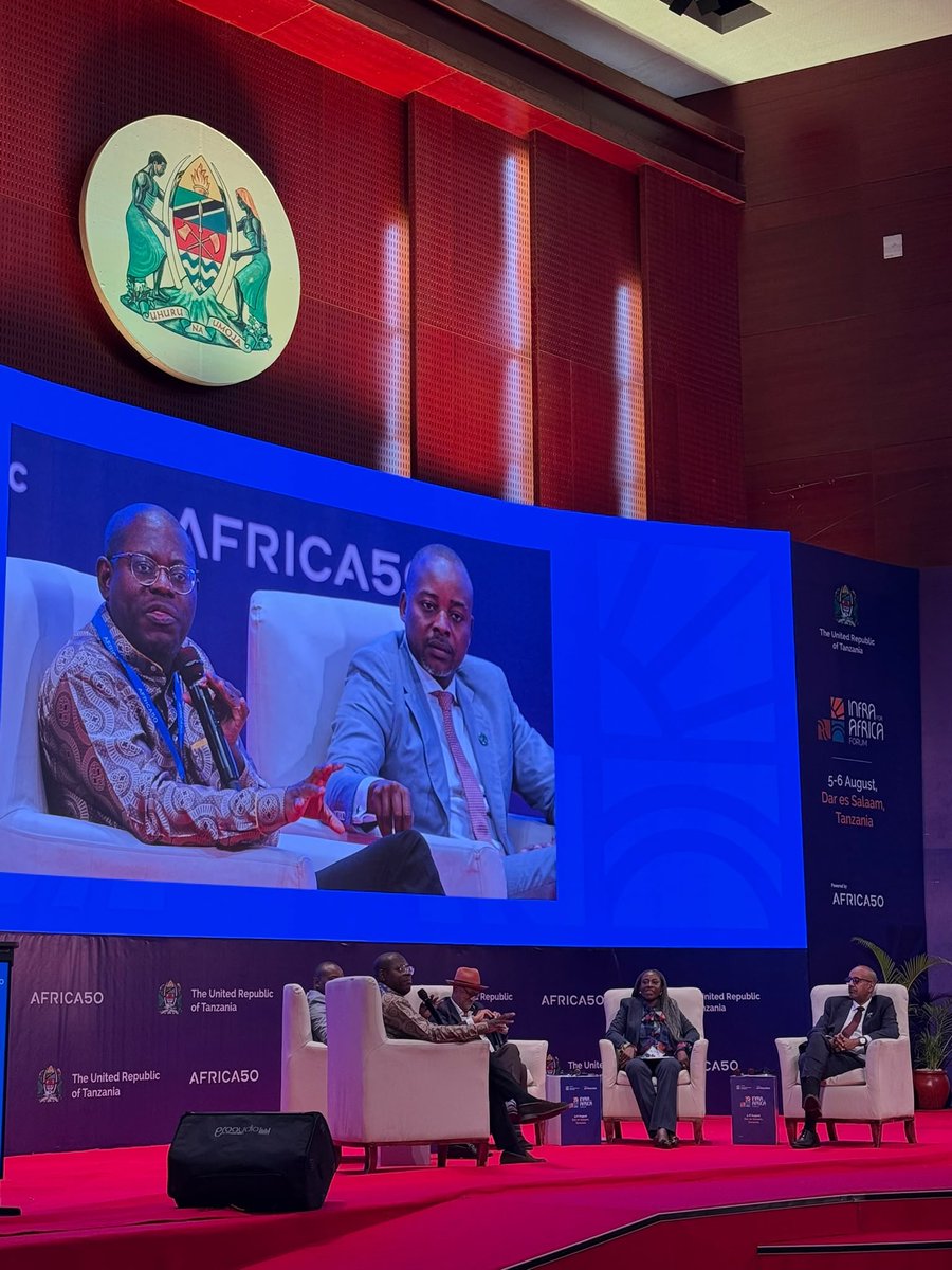 Goldkeys's tweet photo. Closing debate panel of the Infra for Africa Summit (powered by Africa50) just wrapping up in Dar es Salaam, Tanzania.

Fascinating points on the pros and cons of multilateralism by Bright and his co-debaters. https://t.co/qd4vDUhAY8