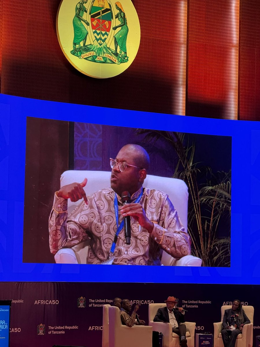 Goldkeys's tweet photo. Closing debate panel of the Infra for Africa Summit (powered by Africa50) just wrapping up in Dar es Salaam, Tanzania.

Fascinating points on the pros and cons of multilateralism by Bright and his co-debaters. https://t.co/qd4vDUhAY8