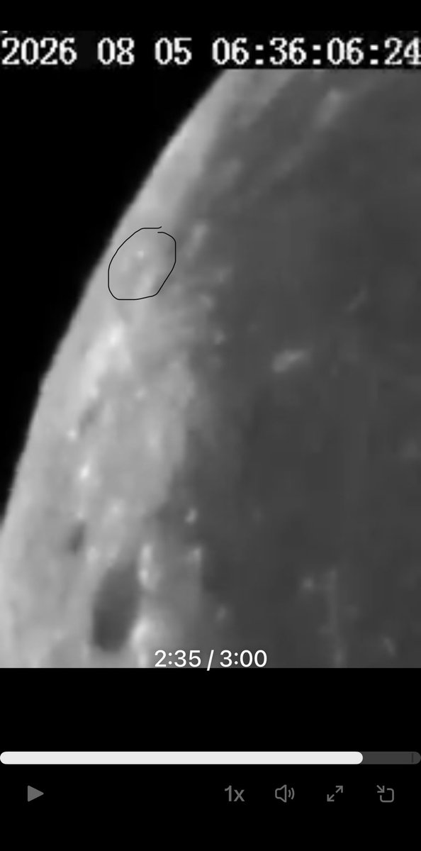 FrunkyTimes's tweet photo. @astrojeff_ This white dot appears. Time stamp below. It’s followed by a tiny white cloud but I couldn’t capture that! https://t.co/XeOlcdotvF