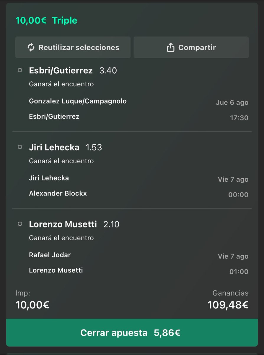 FMSbets's tweet photo. Día 9
Premier Padel + ATP Montreal
Saldo:203.93
(Ayer solo nos jodió Cerundolo que salió a hacer el ridículo) https://t.co/9pgJDCHVIu