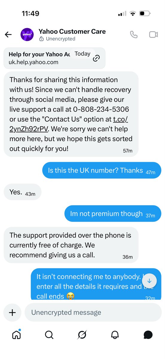 DeniseMcHale22's tweet photo. I literally hate @YahooCare
Absolutely USELESS
#yahoo #email #customerservice #useless #unitedkingdom I am banging my head off a wall https://t.co/OltzvLfd5H