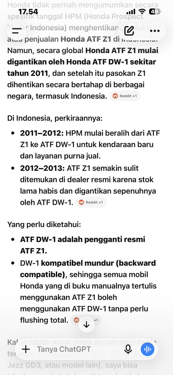 be_em_we323i's tweet photo. STOP PAKE OLI MATIC HONDA ATF Z1 DI MOBIL MATIC KONVENSIONAL (A/T) KARNA HPM UDAH STOP SALE DARI 2011 LALU DAN DI UPGRADE KE ATF DW-1. Penjelasan ada di video, liat sampe habis ya.. Semoga bermanfaat 🙏🏻 https://t.co/PRMkmWvFyL