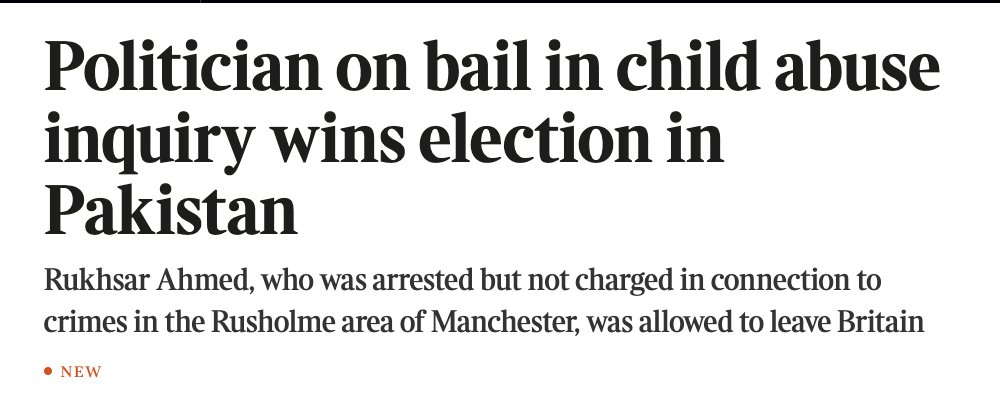 BackBrexitBen's tweet photo. Arrested in Manchester on suspicion of raping and trafficking kids from care homes. On bail. Judge refuses travel ban. He’s allowed to leave the UK, skips bail, wins an election in Pakistan. Who the hell is protecting these people? https://t.co/BwrtDbdHgQ