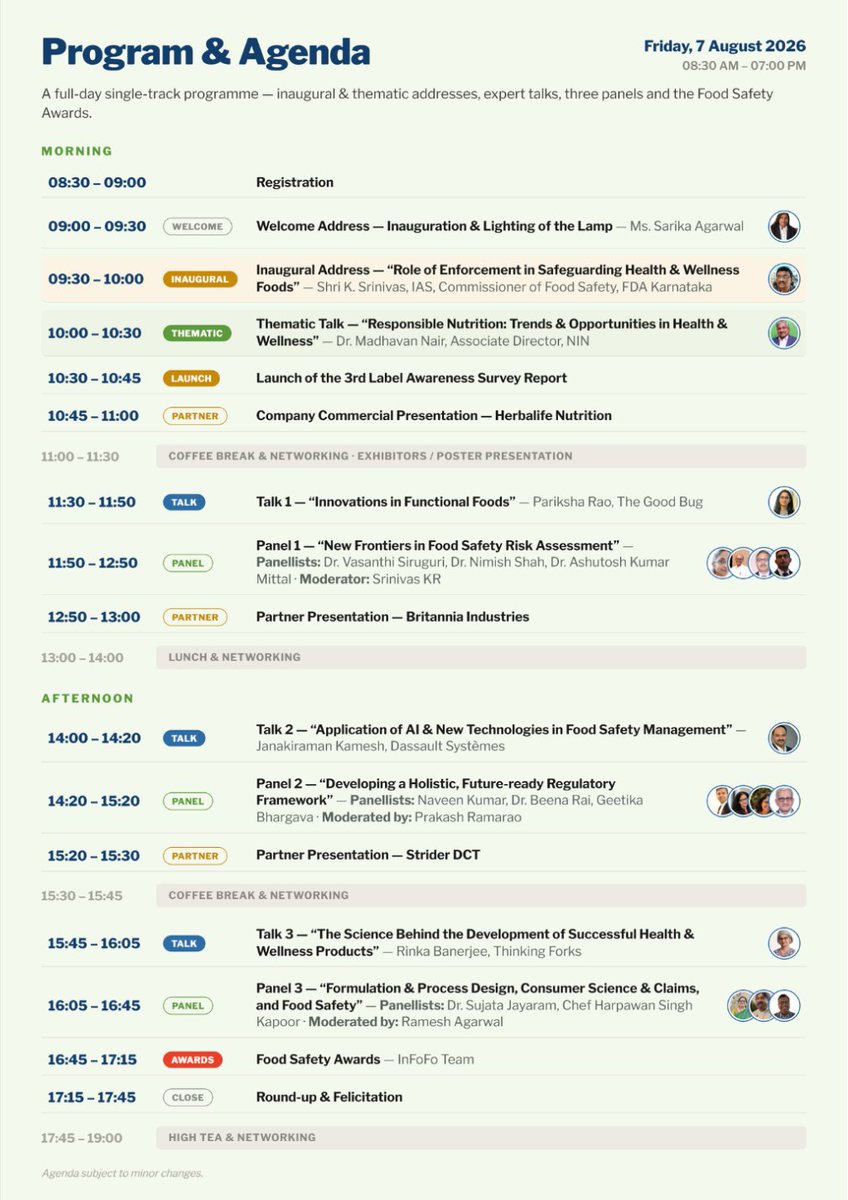 foodsafetyworks's tweet photo. We are thrilled to share the full speaker lineup and agenda for Indiaβs most anticipated food safety event of the year!
π Register now: https://t.co/Xj32mIUbdV
π +91 80884 70480 | +91-9620821432 | π§ conclave@infofo.in
#IndiaFoodSafetyConclave #IFSC2026 #FoodSafetyWorks https://t.co/rmTUmSoraq