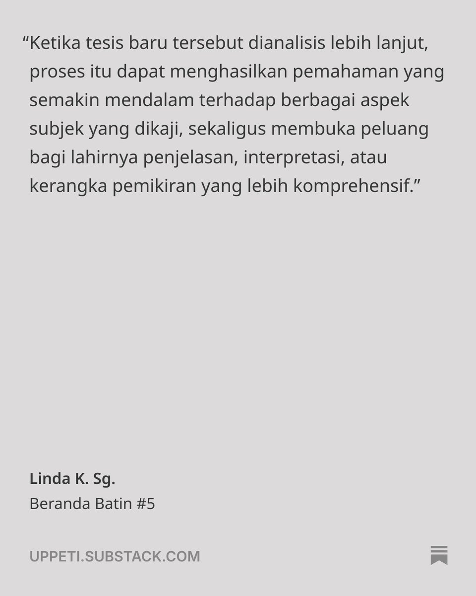 lk01sg's tweet photo. Beranda Batin #5 | Masjid raya, tentang kritik, dan buku saku wawancara "dark academia" | UPPETI#Newsletter
 
https://t.co/iP6HEB3maS https://t.co/gVhXqmDBMT