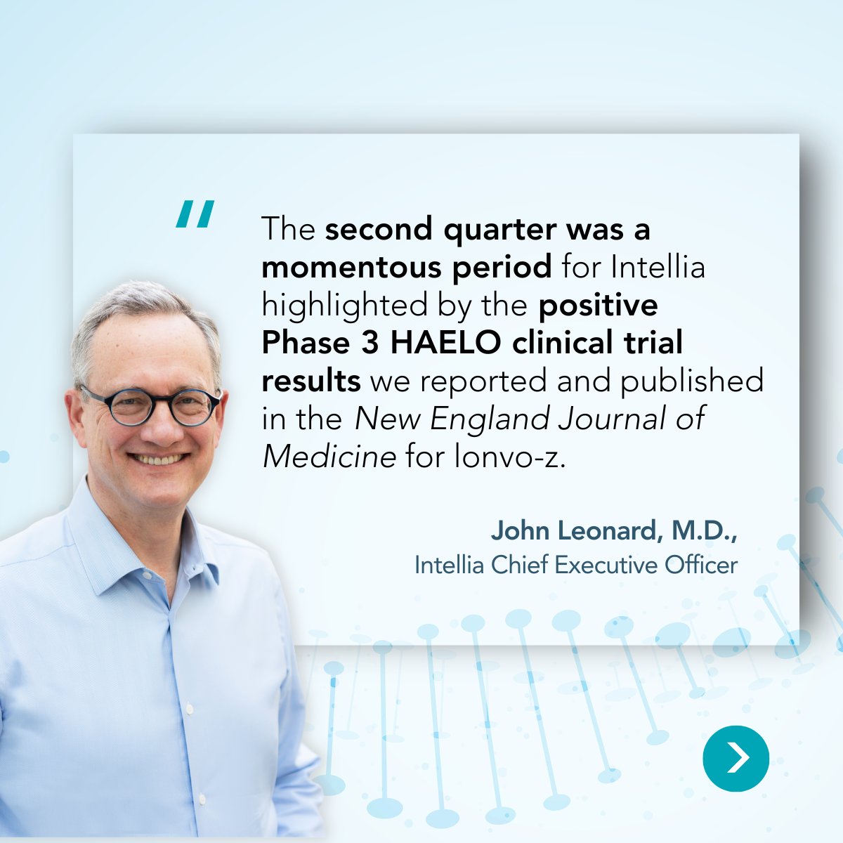 intelliatx's tweet photo. Intellia ($NTLA) just reported its second quarter financial results and recent company progress. The company will host a conference call at 8 a.m. ET. Full details here: https://t.co/qeLV47az3u https://t.co/diMQGT4qZp