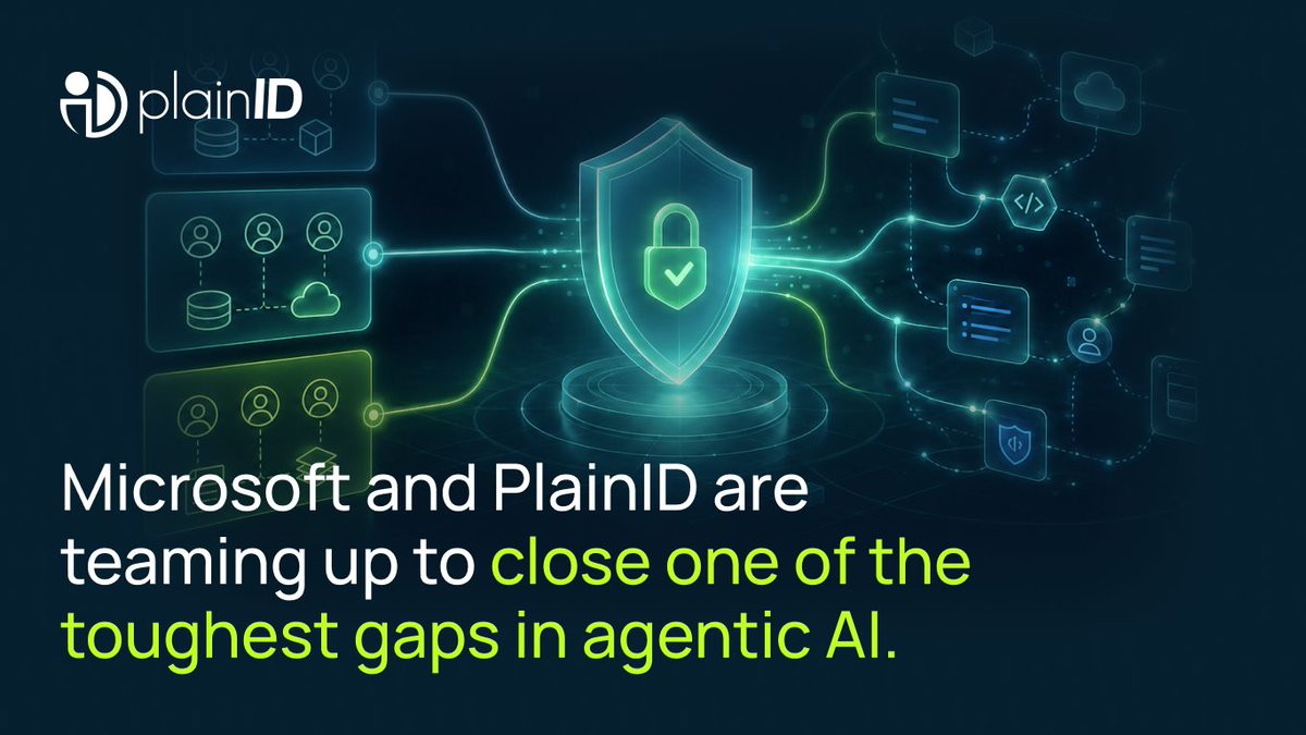 plainID_authZ's tweet photo. 🤝 @Microsoft and PlainID are teaming up to close one of the toughest gaps in agentic AI. 

Microsoft provides the identity, security, and native governance foundation for these workflows.

PlainID extends that trusted context into Runtime Authorization decisions near the tools, APIs, and data involved.

Together, we help organizations preserve policy continuity across the tools, APIs, data, and platforms involved in agentic execution.

Read more 👉 https://t.co/6sqmFGvgDR