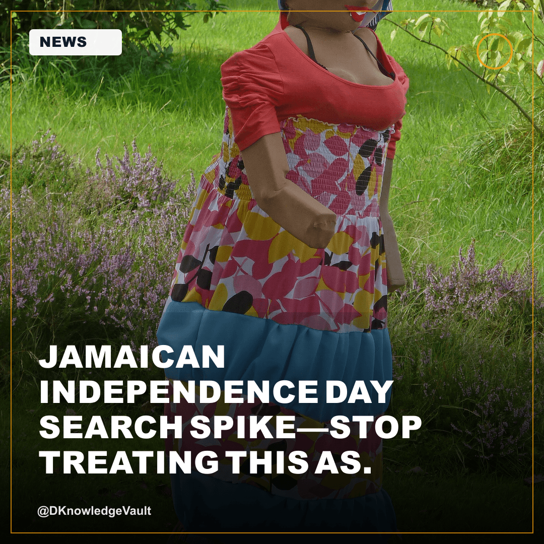 DKnowledgeVault's tweet photo. Jamaican Independence Day search spike—stop treating this as historical recap. Challenge: use this moment to understand why Caribbean culture moments still surprise mainstream algorithms. Build your knowledge here. What's the story *you* didn't know? Dive past the surface. Indep…
