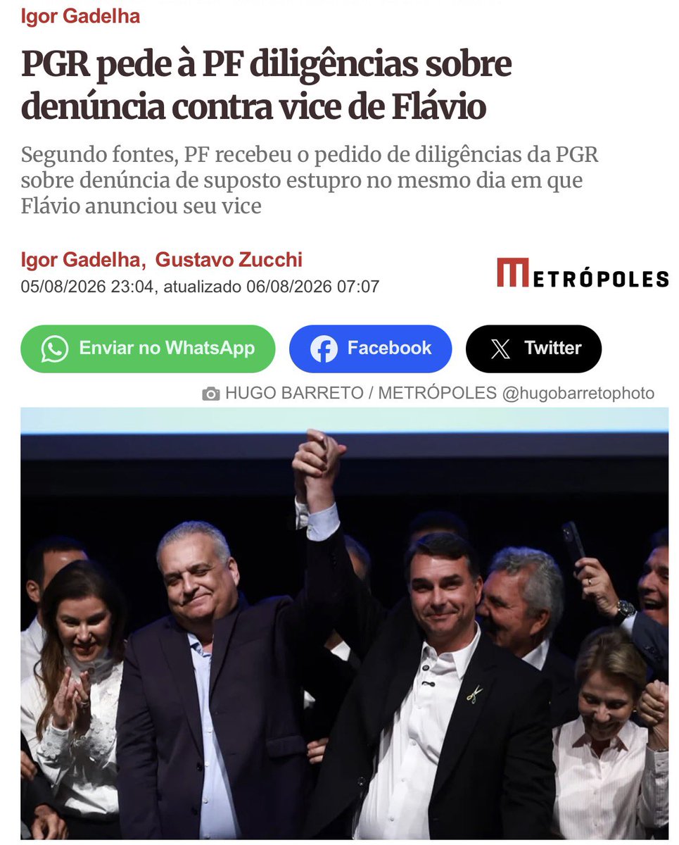 JeffreyChiquini's tweet photo. No MESMO DIA que foi anunciado como vice do Flávio. Mesmo dia! Não é perseguição política, né. https://t.co/8CIQr42QtX