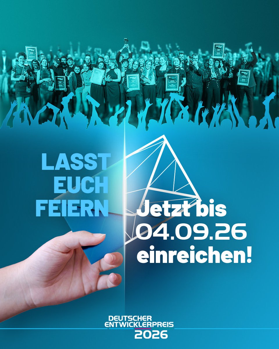 entwicklerpreis's tweet photo. Die ๐๐ถ๐ป๐ฟ๐ฒ๐ถ๐ฐ๐ต๐๐ป๐ด๐๐ฝ๐ต๐ฎ๐๐ฒ ist erรถffnet. โจ
Reicht eure Spiele und Projekte bis zum ๐ฌ๐ฐ.๐ฌ๐ต.๐ฎ๐ฌ๐ฎ๐ฒ ein und werdet Teil des ๐๐ฒ๐๐๐๐ฐ๐ต๐ฒ๐ป ๐๐ป๐๐๐ถ๐ฐ๐ธ๐น๐ฒ๐ฟ๐ฝ๐ฟ๐ฒ๐ถ๐๐ฒ๐ ๐ฎ๐ฌ๐ฎ๐ฒ.
Wir freuen uns auf eure Einreichungen. ๐
#DEP2026 https://t.co/Pd1DPxv8EK