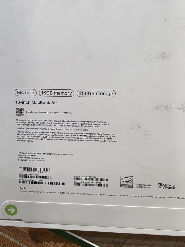 KwabsGroups's tweet photo. MacBook Air M4 256Gb 16Gb Ram Open Box All Accessories Intact.
        *GHC. 12000
0240418185 https://t.co/TD5GXGwuSw