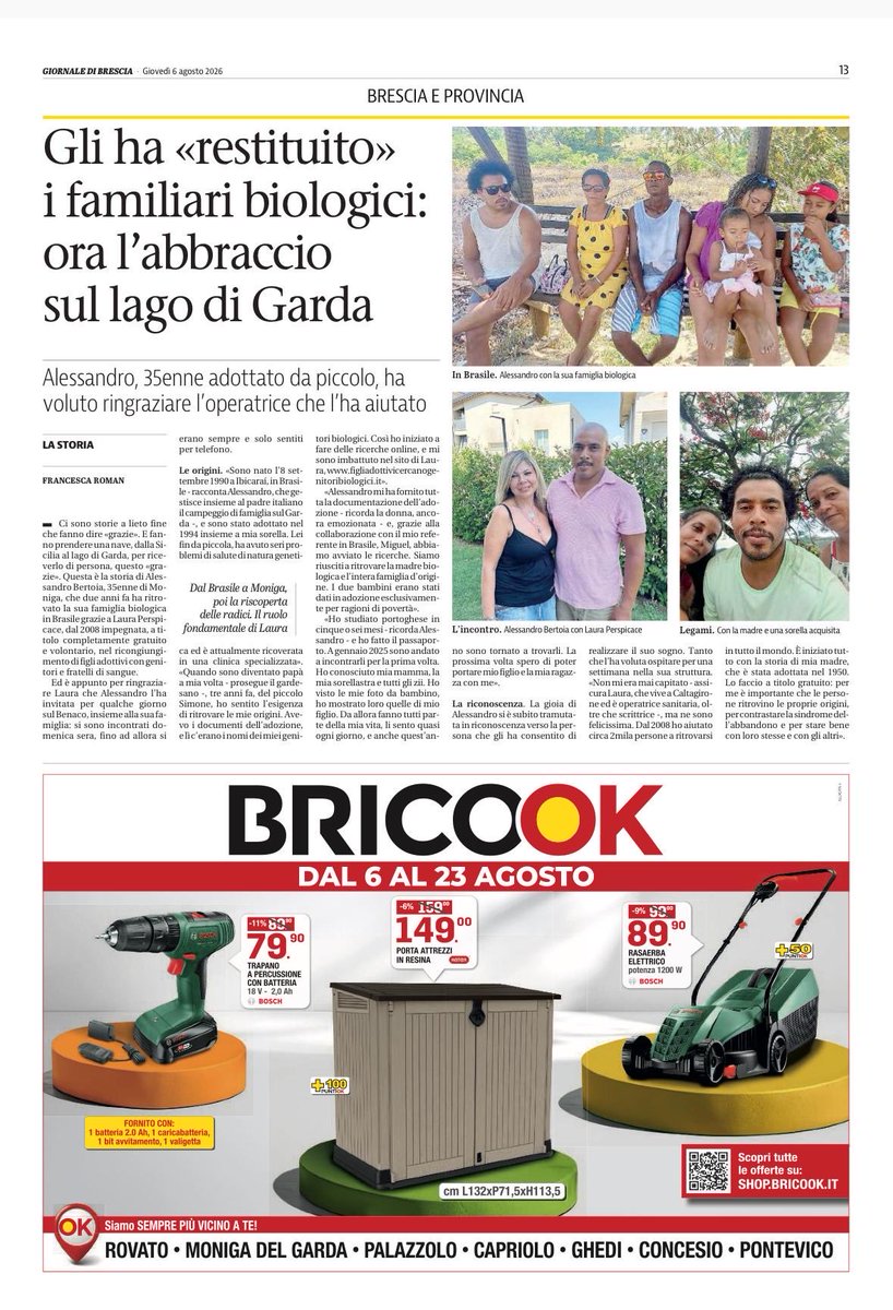 LauraPerspicace's tweet photo. il mio primo incontro con Alessandro, dopo avergli restituito l’abbraccio della sua famiglia biologica in Brasile, significa dare voce a un’emozione che va
#LauraPerspicace #Intervista #GiornalediBrescia #FigliAdottiviCercanoGenitoriBiologici #Adozione #RicercaDelleOrigini https://t.co/KZPO4ORNJC