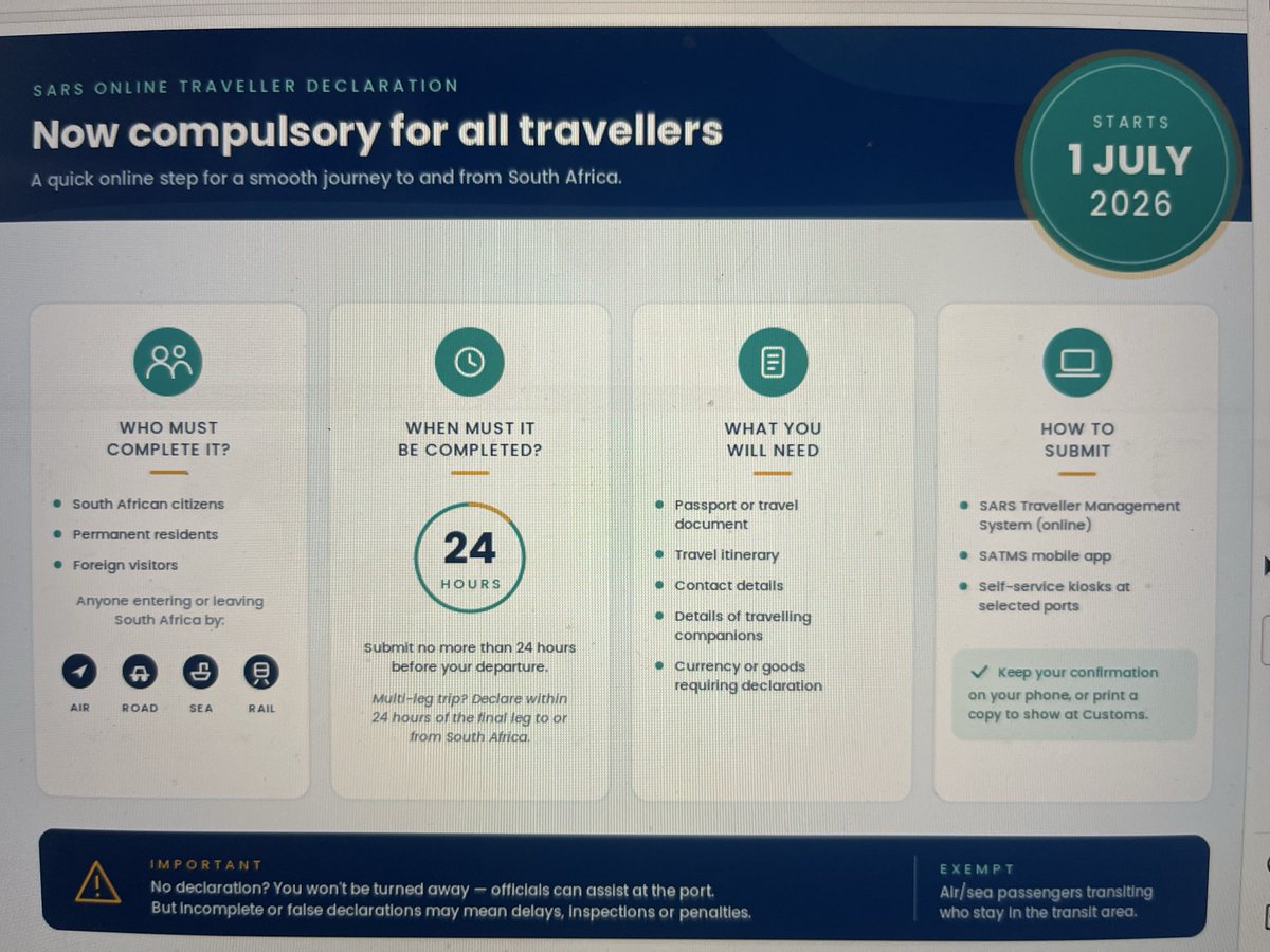 LeratoTJ's tweet photo. So wait, now we have to tell SARS when we’re travelling overseas?! 🫠
Why? 
Has anyone done this? How does it work? https://t.co/1AATAY5Ku4