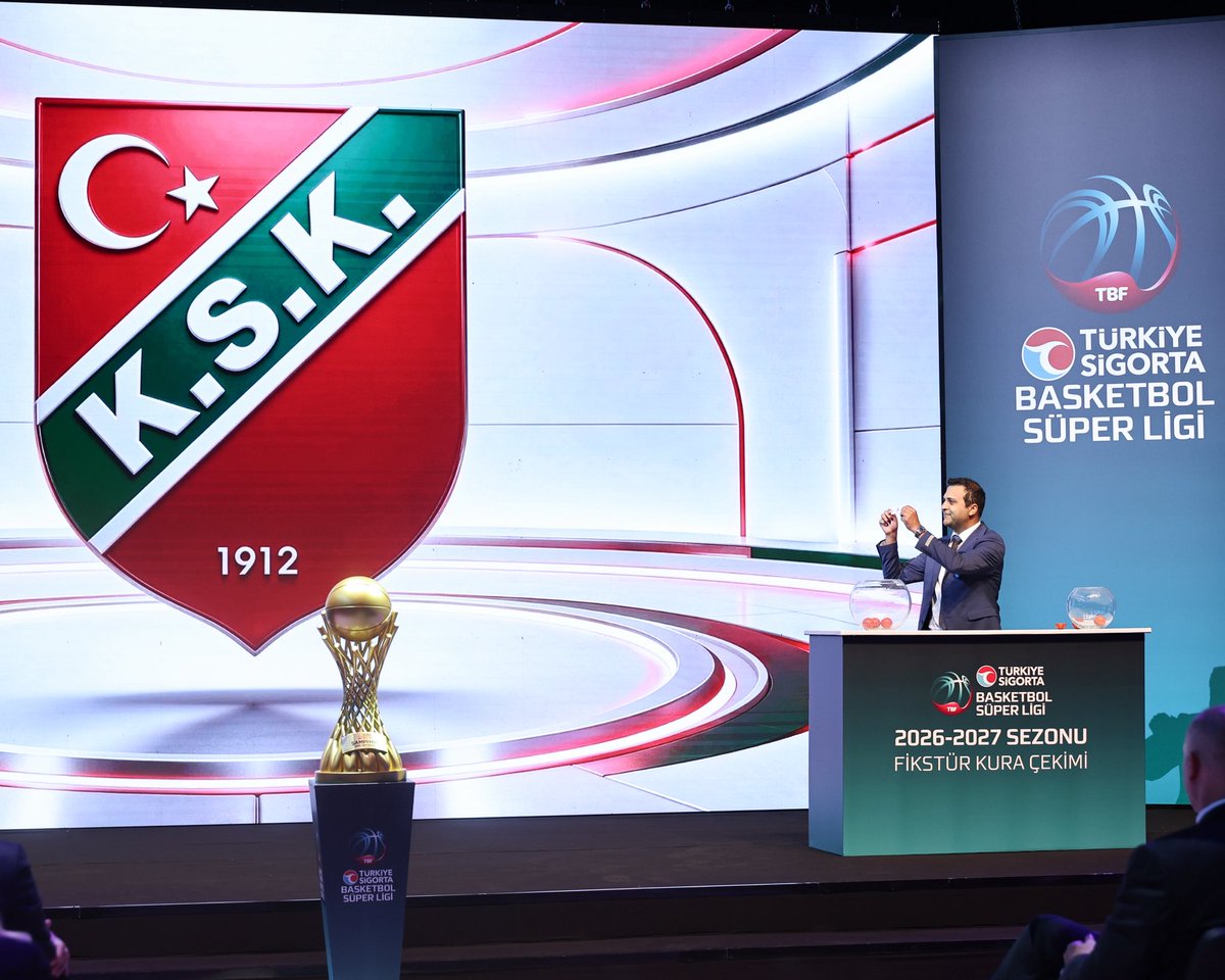 KSKBasket's tweet photo. 🗓️ Türkiye Sigorta Basketbol Süper Ligi 2026-2027 sezonu fikstür kura çekimi, Turkcell Basketbol Gelişim Merkezi’nde gerçekleştirildi.

2026-2027 sezonu fikstürünün belirlendiği organizasyonda kulübümüzü Asbaşkanımız Sayın Genco Karaman temsil etti. 💚❤️ https://t.co/B0PmjYaaJ2