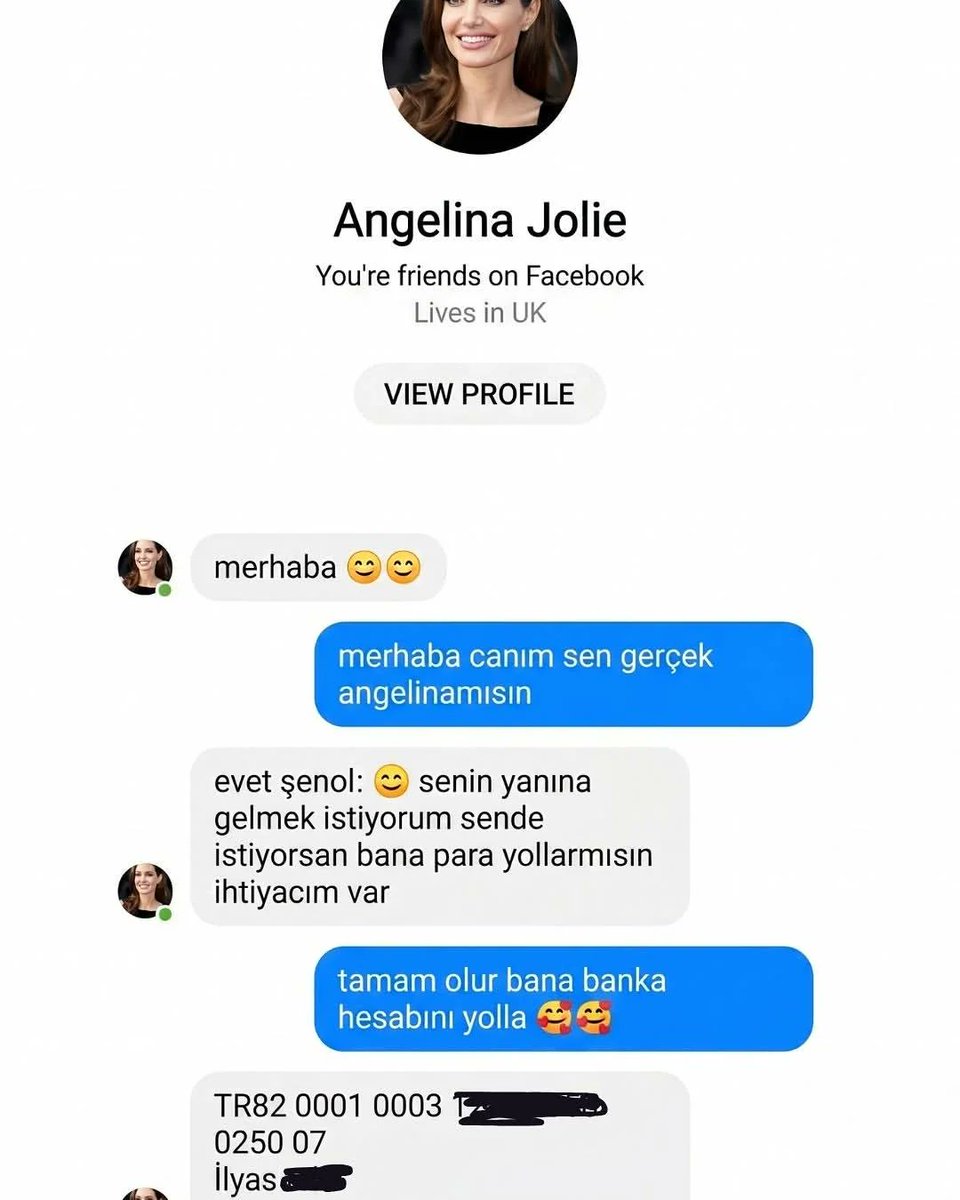 mhahaber_'s tweet photo. Bir kişi, Angelina Jolie’nin kendisinden para istediğini sanarak dolandırıcının IBAN’ına para gönderdi. https://t.co/QK8UbgGB3P