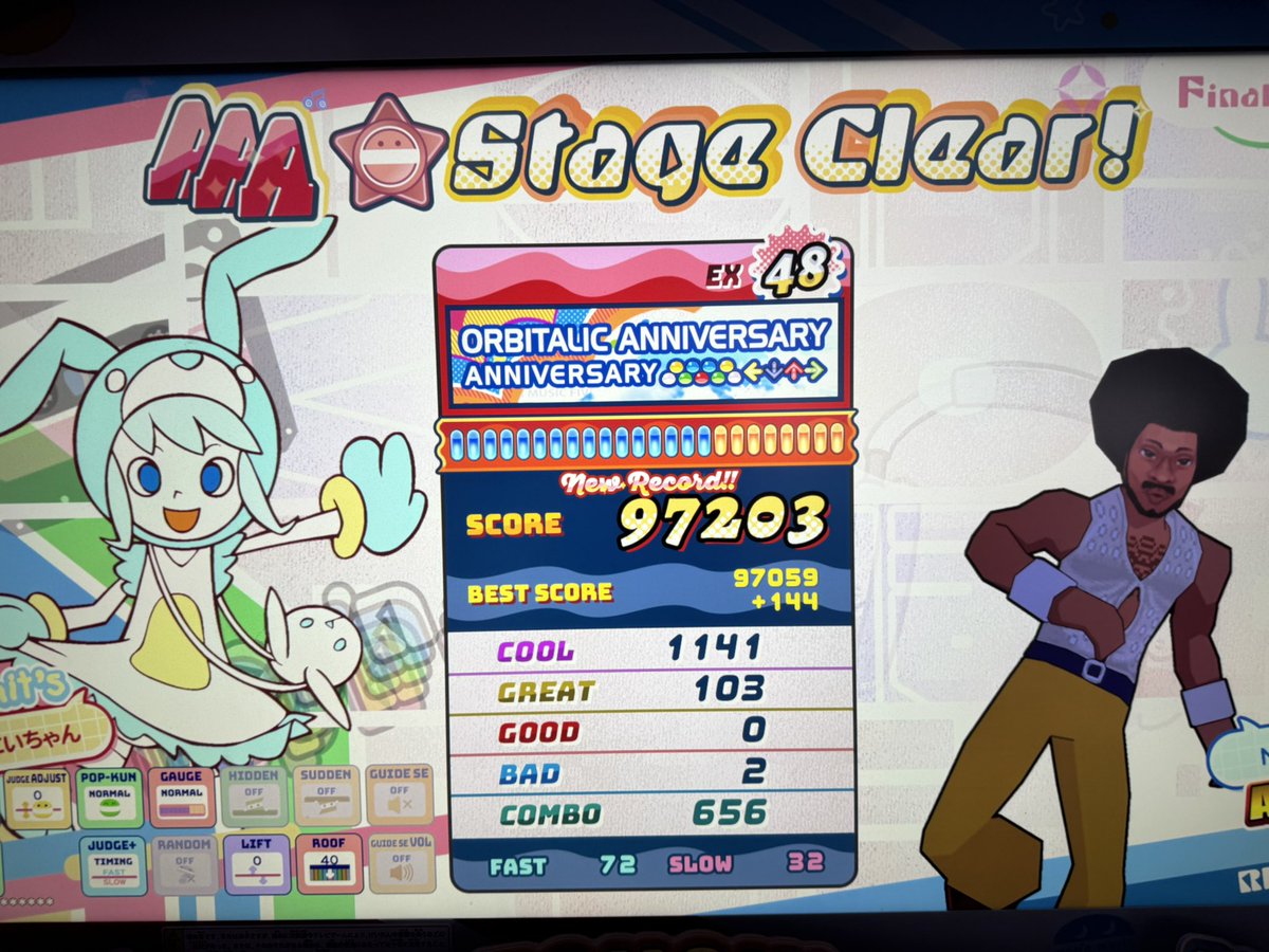 show_popn's tweet photo. オービタリックアニバーサリーいろいろ悔しい…
98出したいしパフェしたい🥲 https://t.co/gsM84DQbe0