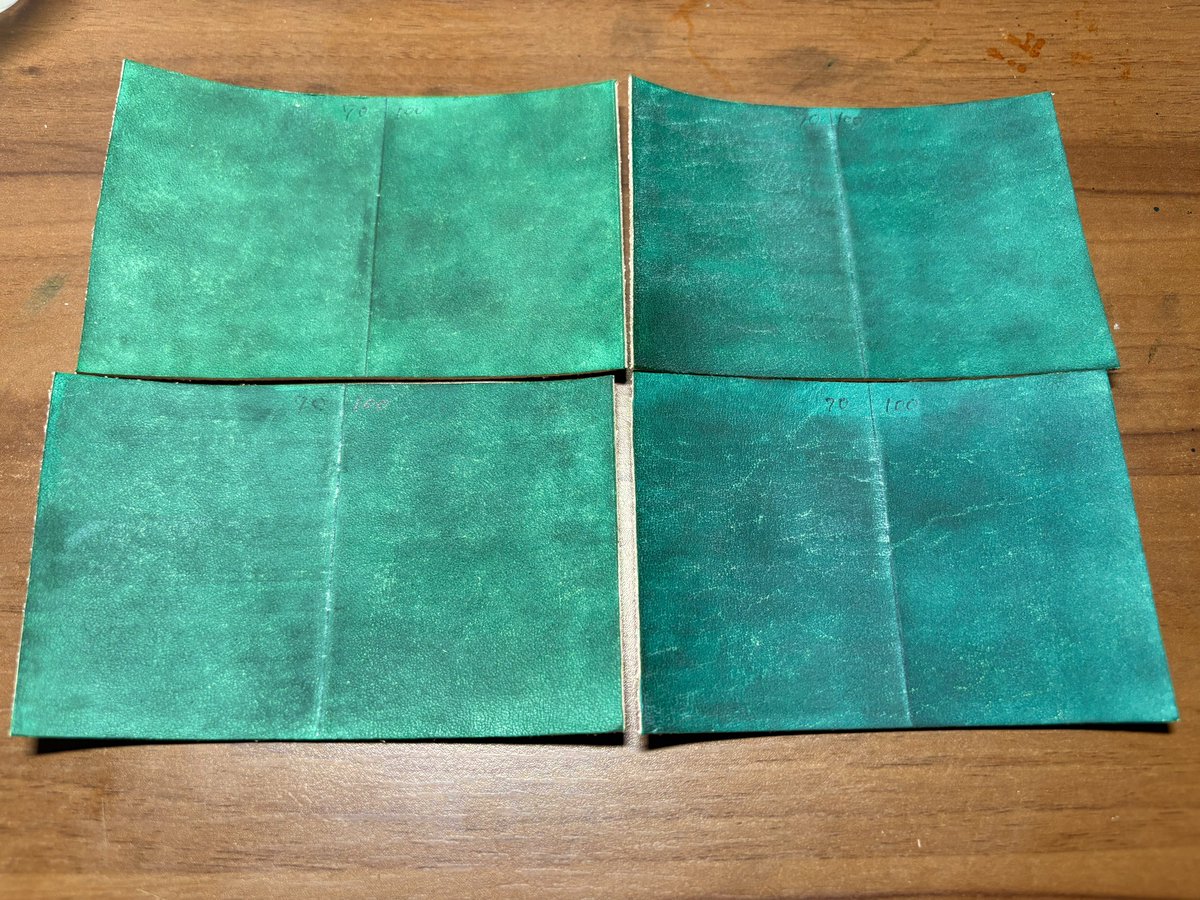 IKLeather's tweet photo. 理想のターコイズが中々作れない🫠
色見すぎてよく分からなくなってきた… https://t.co/SKitnvGgBw
