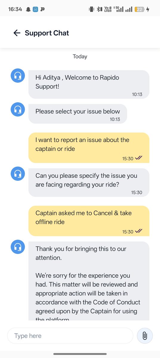 Adityakumar750's tweet photo. @rapidoapp_ @RapidoCares 
@rapidoapp Your captain demanded extra charges and dropped me midway without completing my ride. This is unacceptable. Please review the trip, refund the excess amount, and take necessary action.i have video also  Please DM me urgently. https://t.co/lmuqgw31Rr