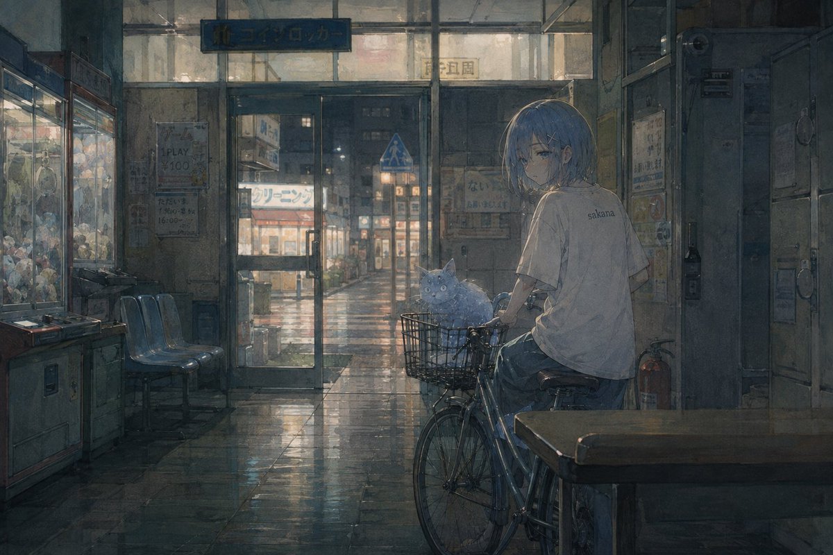 shrskna's tweet photo. たぶん、まだ営業中だったのは夜だけ。
#SaharaSakana
#dreamcore
#liminalspace
#oldinternet
#AIart https://t.co/UICyM9FAZJ
