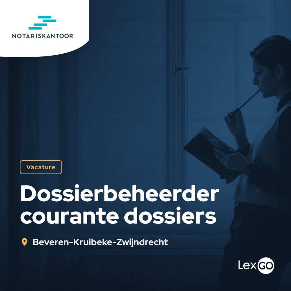 LexGobe's tweet photo. Notarieel medewerker · Notariskantoor Benoit De Kesel zoekt een dossierbeheerder voor courante notariële dossiers, met ruimte voor groei naar complexere materies en verdere specialisatie. #BeJobs #LegalJobs https://t.co/ZTGRA9k3YW