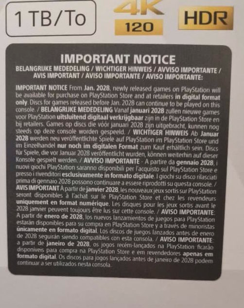 DoesItPlay1's tweet photo. Everybody losing their mind over Sony putting their tweet on consoles as a sticker?

Nothing has changed for us! This notice is likely just to cover their behinds from a legal perspective and/or as assurance for shareholders. The backlash needs to continue. Stronger than ever! https://t.co/YlDOACU9pr