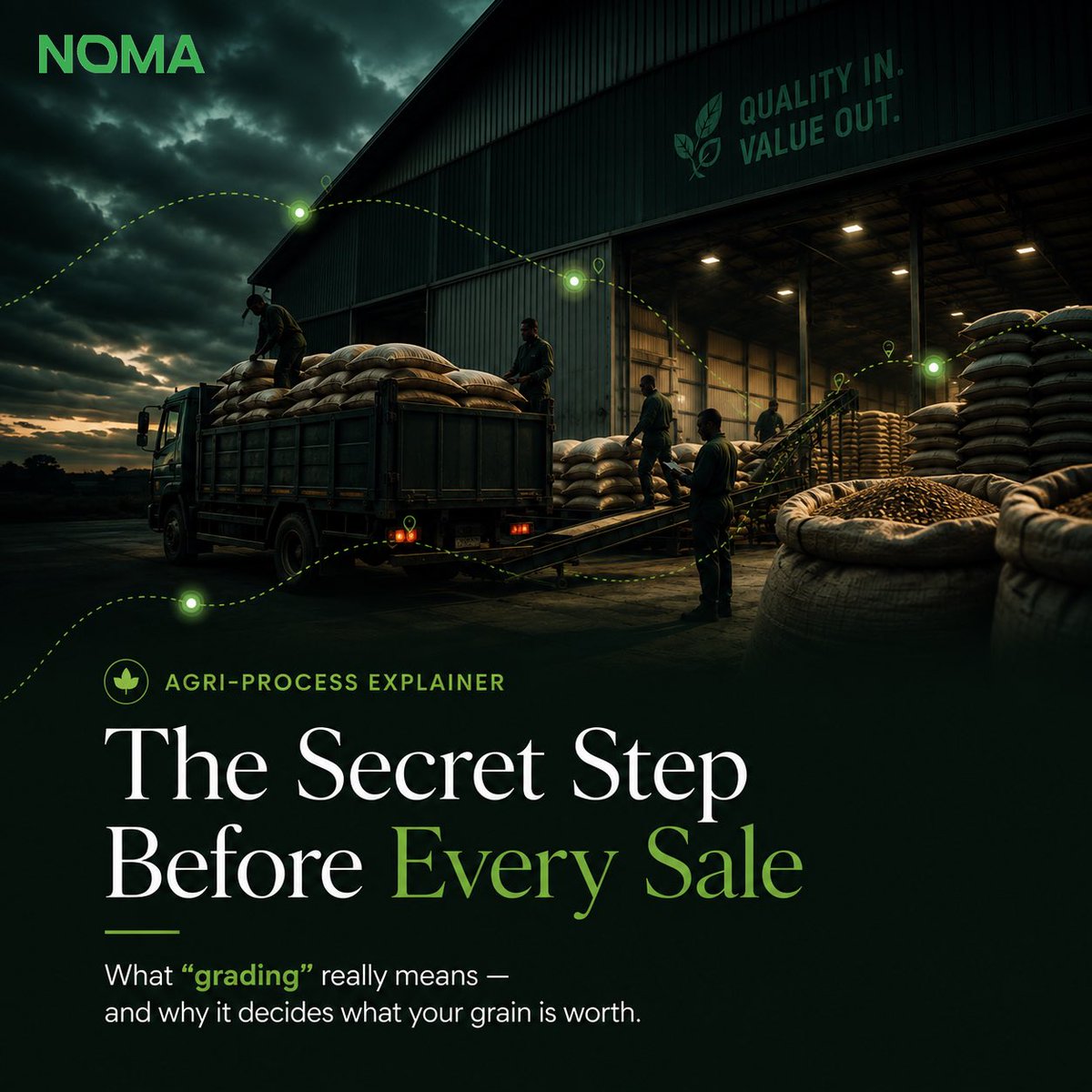NomaServiceC's tweet photo. Ever wonder why not all grain is priced the same? 🌾
Before any commodity leaves our aggregation hubs, it's graded and checked for moisture, foreign matter, and consistency, so every batch meets the standard our buyers expect.

#AgriTech #QualityControl #NOMA #CommodityTrading https://t.co/mCEvBy3vK3