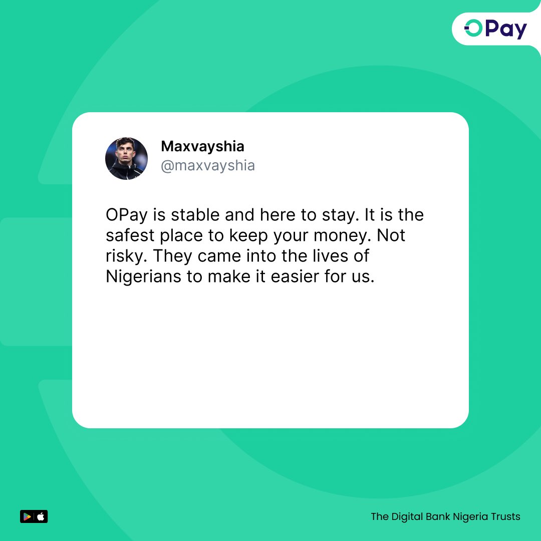 OPay_NG's tweet photo. Random tweets that caught our eye. 👀

They all point to one thing...
OPay is Okay. 💚

You might want to read till the end.

#OPayIsOkay https://t.co/MhHt2eKqPY