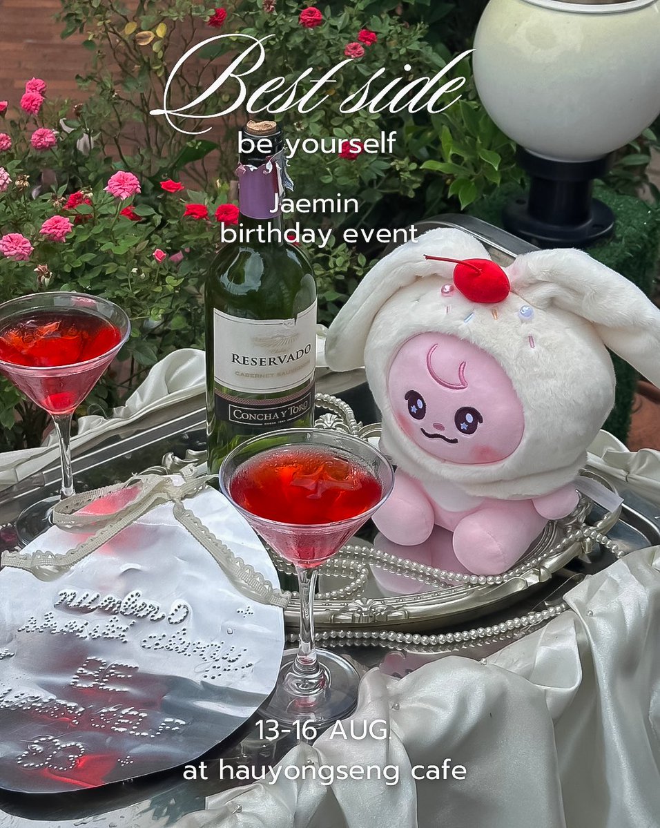 hauyongsengcafe's tweet photo. ୨ 𝑩𝒆𝒔𝒕𝒔𝒊𝒅𝒆 𝒃𝒆 𝒚𝒐𝒖𝒓 𝒔𝒆𝒍𝒇 ୧

— 𝓢pecial drink &amp; dessert 🍸 

 ★ red side 🍒 
 ★ pinky cream 
 ★ jelly kkyuping 🍮♡

Date 📁:  13-16 August
Time :  10:00-18:00 

more details ⤵️ .

#bestside_beyourself 
#HAPPYJAEMINDAY 
#JAEMIN #재민 #ジェミン https://t.co/fNbzQkK2bc