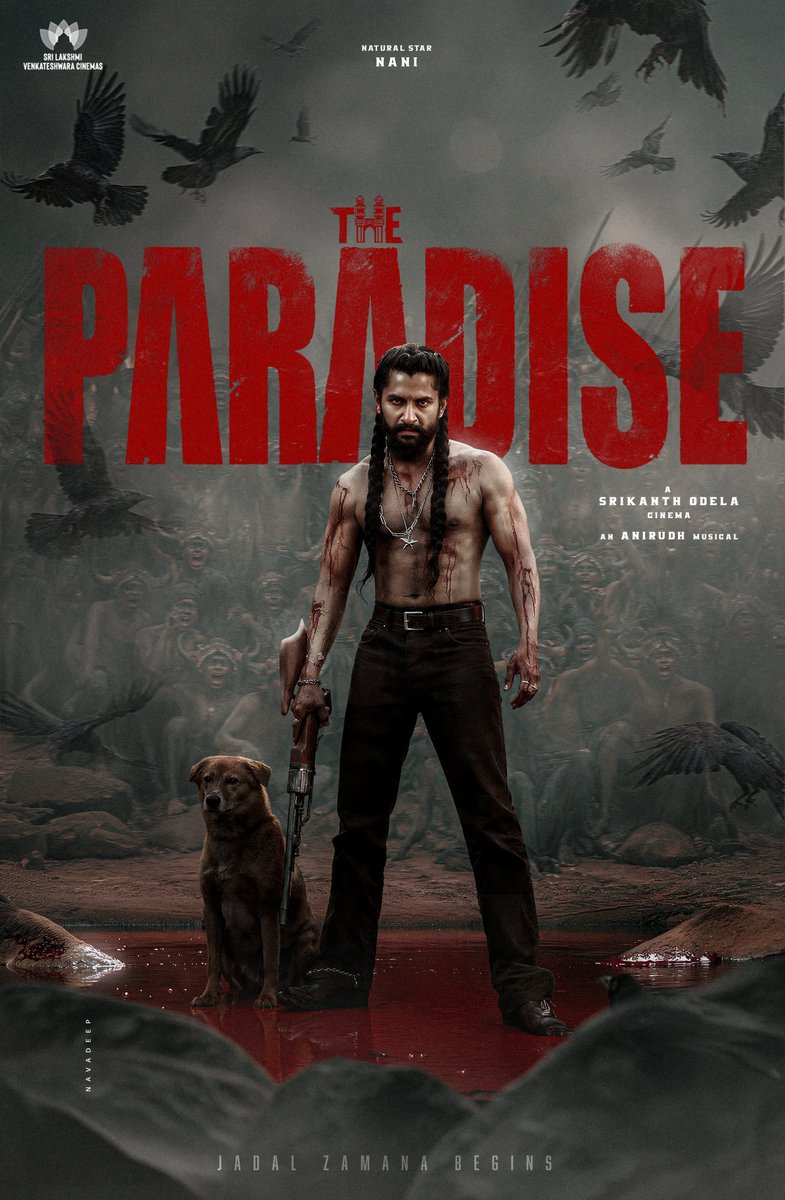 Navadeeppp's tweet photo. The gates are opening #TheParadise🐦‍⬛🩸
Get ready for the beginning of a fearless new reign. ⚡

6 PM #TheParadiseTeaser ❤️‍🔥
@TheParadiseOffl 

Natural🌟 #Nani
In a cinematic vision by #SrikanthOdela
A musical spectacle by #Anirudh https://t.co/tr14Sv1VKg