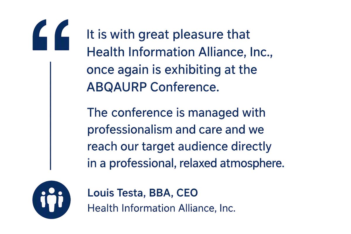 ABQAURP's tweet photo. You are invited to join us as an exhibitor/sponsor at ABQAURP's Annual Conference on 9/24-25 in Clearwater Beach. Don’t miss the opportunity to network with prominent leaders from major health care systems. Download the prospectus at https://t.co/cwmLIjdff5 #healthcare #hcquality https://t.co/owr7tIX6jo