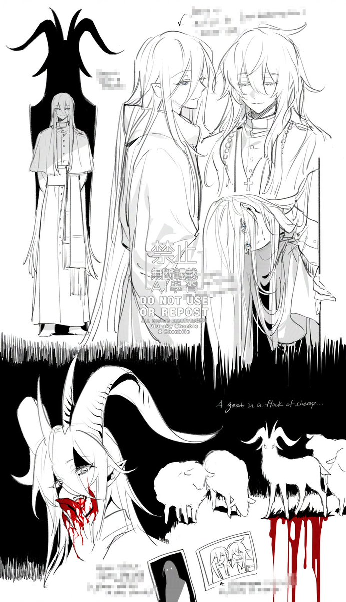 honbiie's tweet photo. devil &amp; priest AU https://t.co/dZmGgprti7