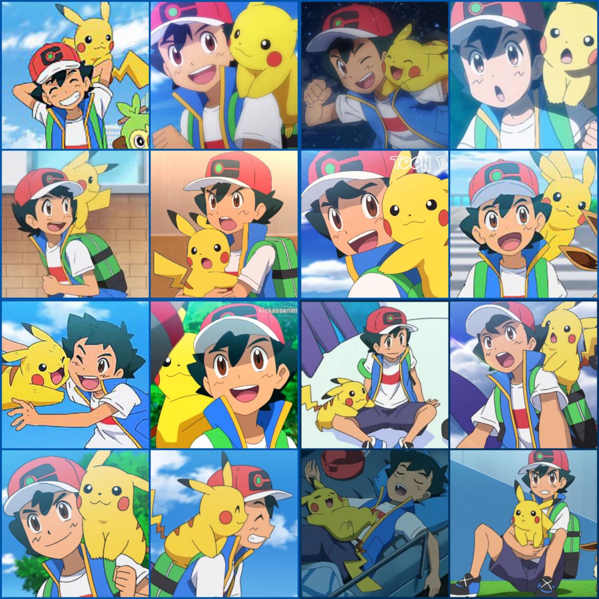 PokeMegha's tweet photo. A healthy dose of Ash and Pikachu cuteness to make your day better~💛💙✨

#Anipoke #Pokemon https://t.co/jvzohKnGM0