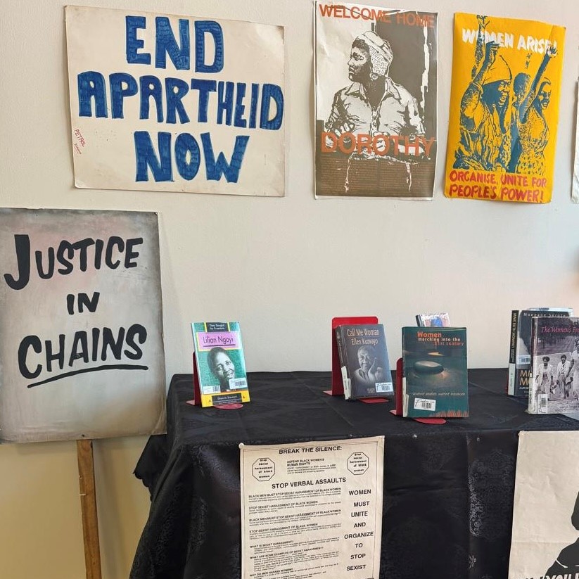 freedomparksa's tweet photo. "Her Story, Our Story, Our History" exhibition honours the courage and resilience of South African women through books and powerful Medu Art Ensemble posters. Visit Freedom Park this #WomensMonth to explore the stories of the women who shaped our history. #freedomparkheritagesite https://t.co/Rd7oGWRJ2F