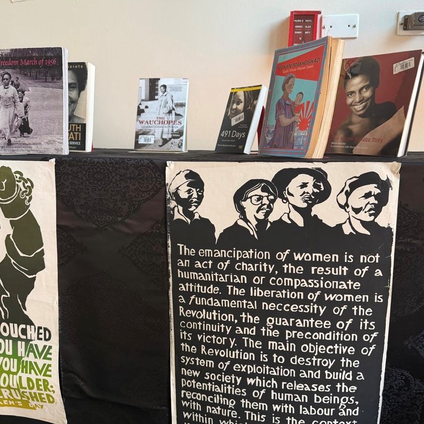 freedomparksa's tweet photo. "Her Story, Our Story, Our History" exhibition honours the courage and resilience of South African women through books and powerful Medu Art Ensemble posters. Visit Freedom Park this #WomensMonth to explore the stories of the women who shaped our history. #freedomparkheritagesite https://t.co/Rd7oGWRJ2F