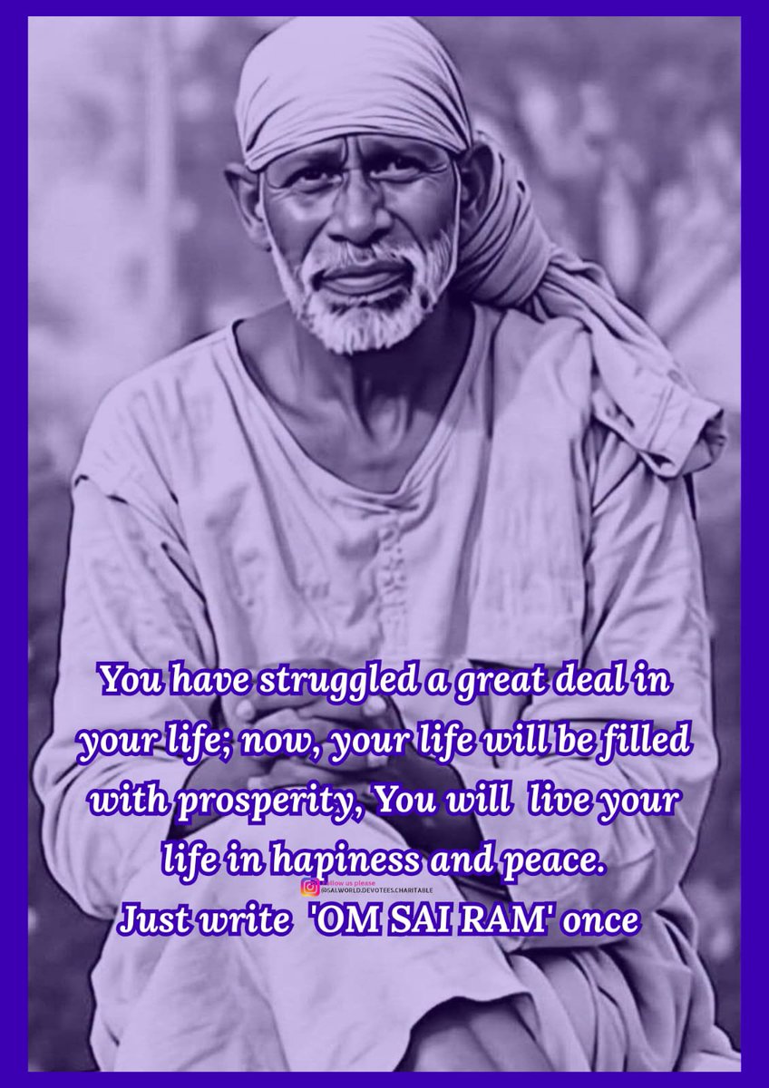 SaiWorldDevotee's tweet photo. : Please Follow us for Daily Darshan..
Om Jai Jai Sai Ram ji
#shirdisaibaba  #xvideo #viralreels #nonfollwers #VIRALPOSTS https://t.co/9NWTdjQGZ7