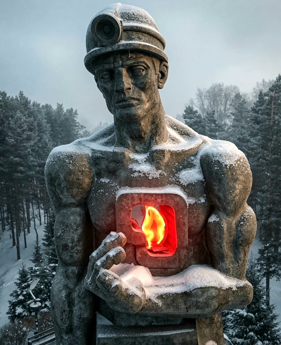 DaniMayakovski's tweet photo. El Monumento a los Mineros del Kuzbass, fue diseñado por el gran escultor soviético Ernst Neizvestny, en honor a la dignidad y el esfuerzo de los mineros que trabajaron en las minas de carbón de la región de Kuzbass, en Siberia.

Este monumento está basado en el titán griego de Prometeo, haciendo una analogía directa con el minero, que extrae energía de las entrañas de la tierra para iluminar y calentar a la humanidad a costa de su propio esfuerzo extremo, protegiendo la llama ardiente en su pecho hasta hacerla llegar a la sociedad.