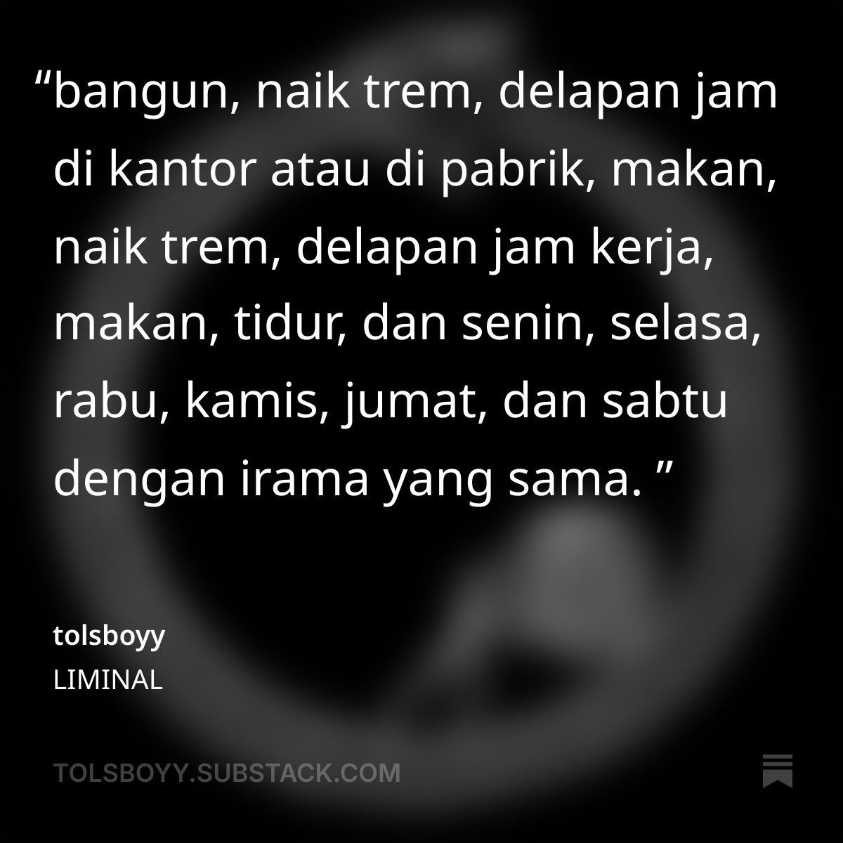 tolsboyy's tweet photo. berupaya memahami, meresapi, dan mengolah segala sesuatu yang lahir dari pengalaman sehari-hari, menghubungkannya dengan perenungan atas gagasan yang saya timba dari aktivitas membaca https://t.co/rE321T9b03 https://t.co/7gHUv2XQkQ