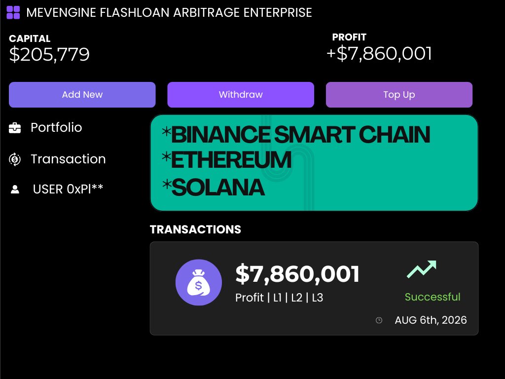 hft_trader's tweet photo. Enterprise Trader Makes $7.8M Trading on 
#Solana #Ethereum #BSC Using Mevengine Flashloan Arbitrage BOT

Deploy your own - https://t.co/EemolVwUxj

#Bitcoin Coca-Cola #LaCasaDeLosFamososMéxico Good Thursday #BTC  Dex Screener #Cryptocurrency BitMart #Crypto Michigan #HouseoftheDragon  Ethereum #memecoin Stevens #Kalshi  BTC #XMR Crypto #Trump