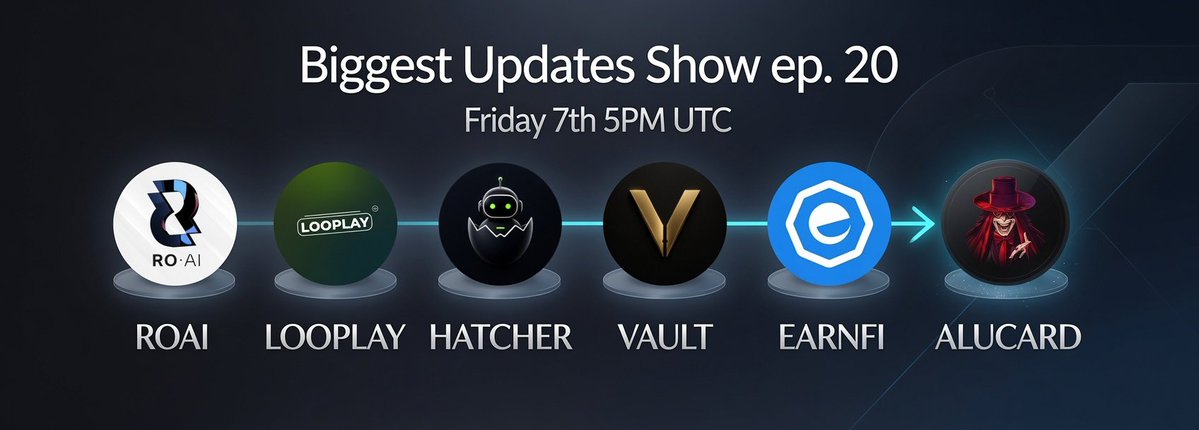 SebastianWols17's tweet photo. Biggest Updates Show ep. 20

Another Show incoming! This time 5 teams:
@RoaiScalper 
@looplaygg_ 
@HatcherLabs 
@BlackVaultCore 
@EarnFidotfun 

Link to spaces:
https://t.co/d3xKH7airD

Set a reminder! 
It will be epic https://t.co/tbpIZmloBA