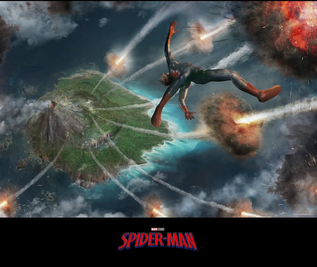 MCUFANLIFE's tweet photo. ✅実現しなかった『未公開のスパイダーマン映画』のコンセプトアートがSNSに投稿されました。
　
✅製作者は「何年も前に作った、未製作:無題のスパイダーマン映画用コンセプトアートを共有します。悪役がいっぱいの楽しい作品になるはずでした…正確には6人！…（わかる人はわかるよね）。」 
と解説。