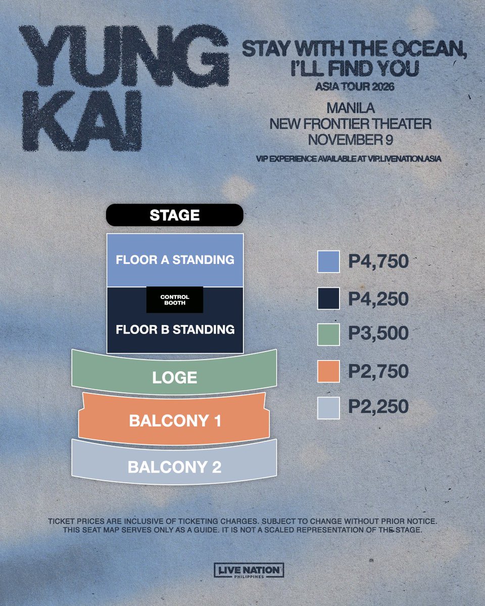 livenationph's tweet photo. LNPH Members, your early access starts TODAY! ✨

The LNPH Presale runs from 12PM to 11:59PM.

Log in to your account at https://t.co/TFXFfjw9Mh to access the presale.

yung kai - stay with the ocean, i’ll find you: Asia 2026
📅 November 9, 2026
📍 New Frontier Theater

#yungkaiinmanila